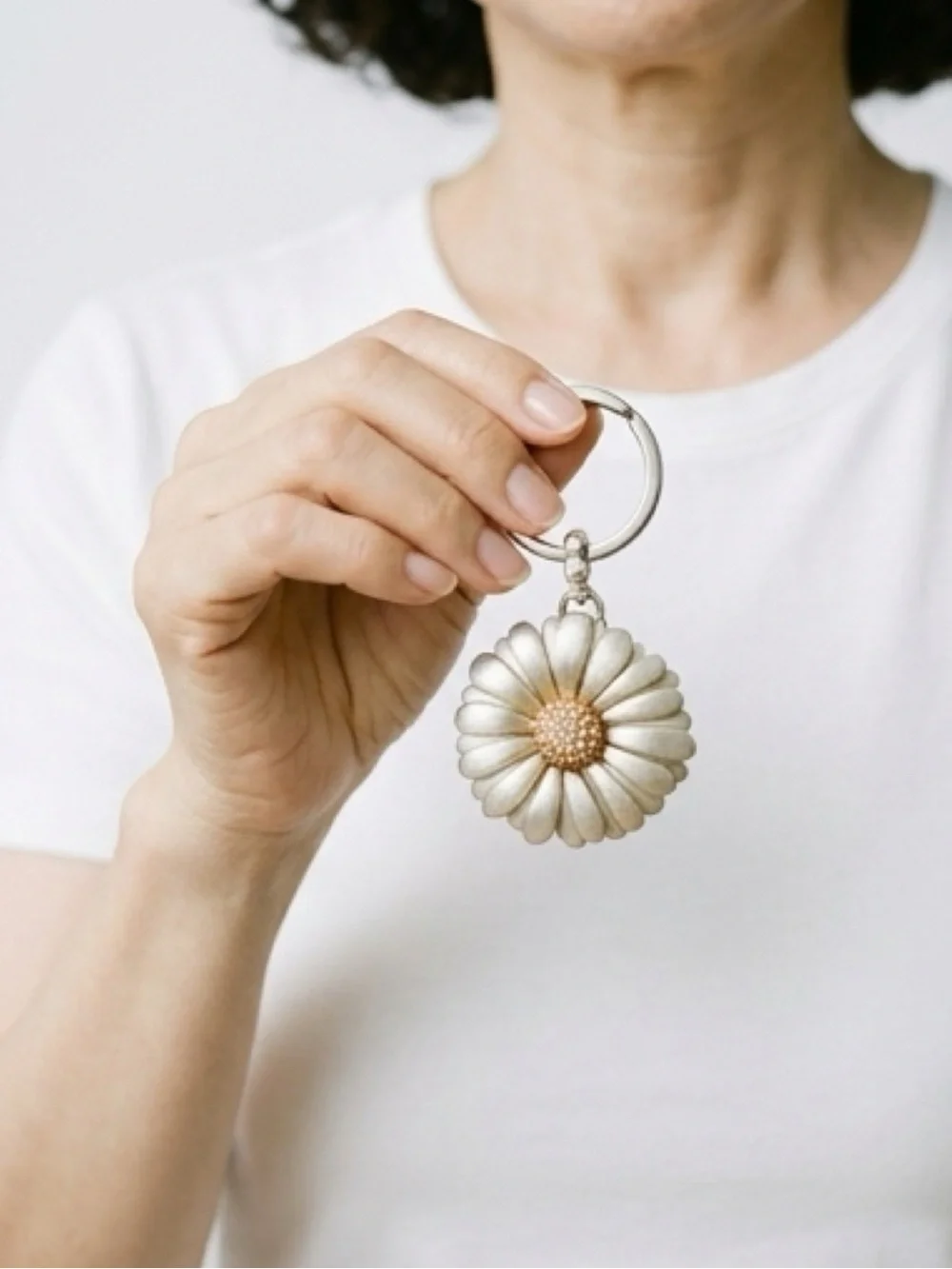 Brighton Silver and Gold Daisy Dee Key Ring or Purse Fob.